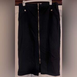 Carmen Front Zipper Midi Skirt